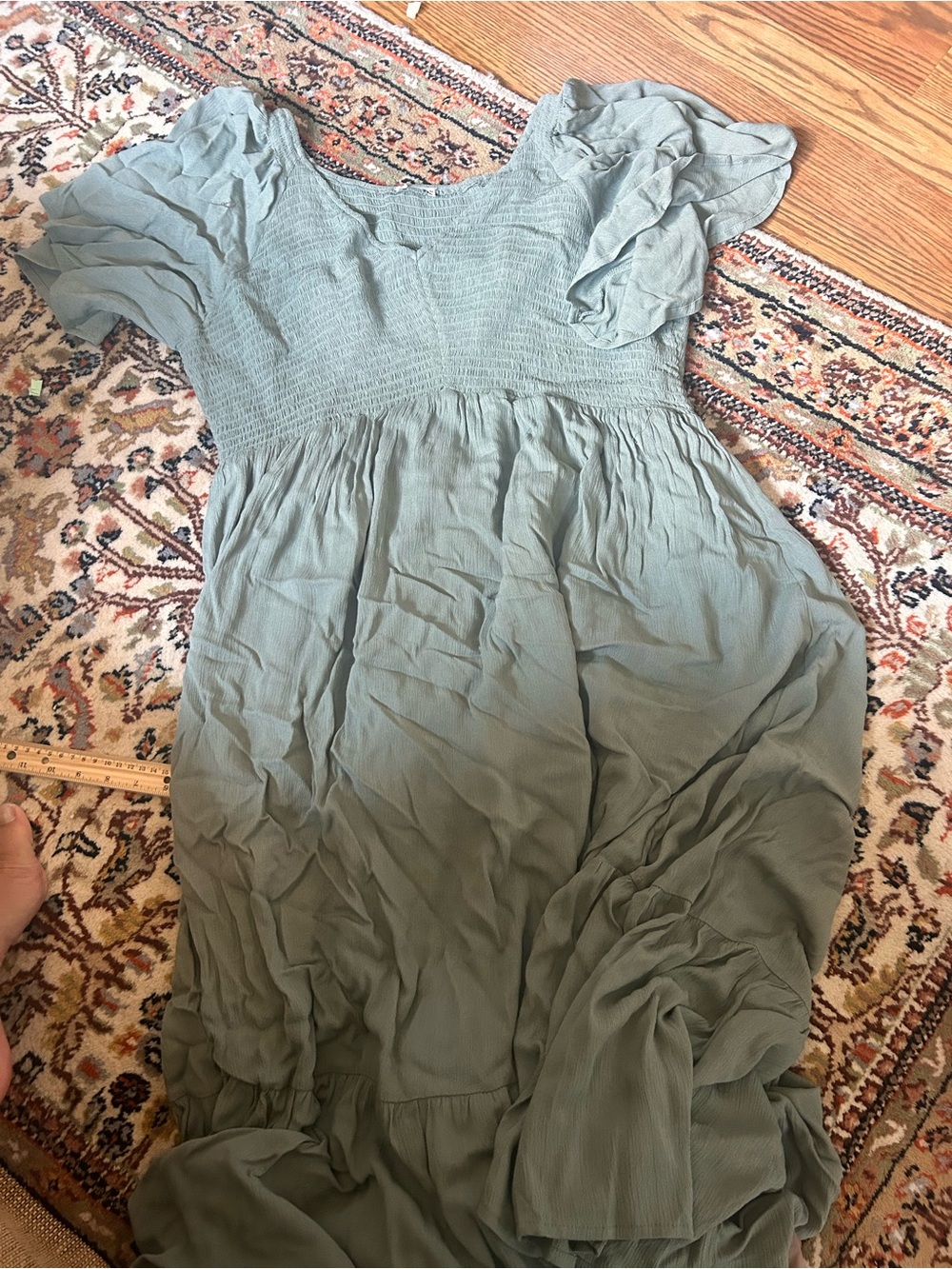 Baltic Born Sage Green Maxi Dress with Smocked Bodice